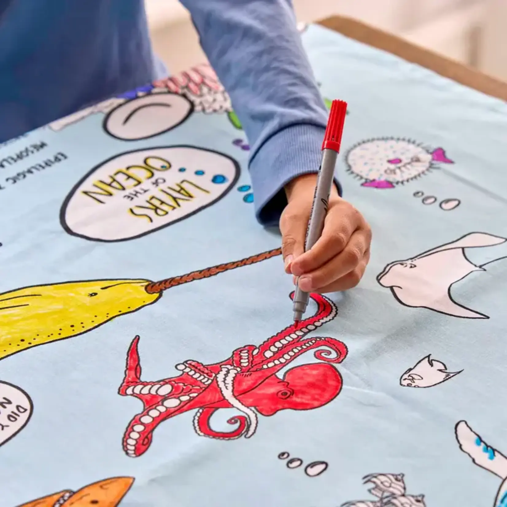 Eat Sleep Doodle Under the Sea Colour In Tablecloth