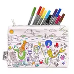 Eat Sleep Doodle Mermaid Pencil Case Colour-in