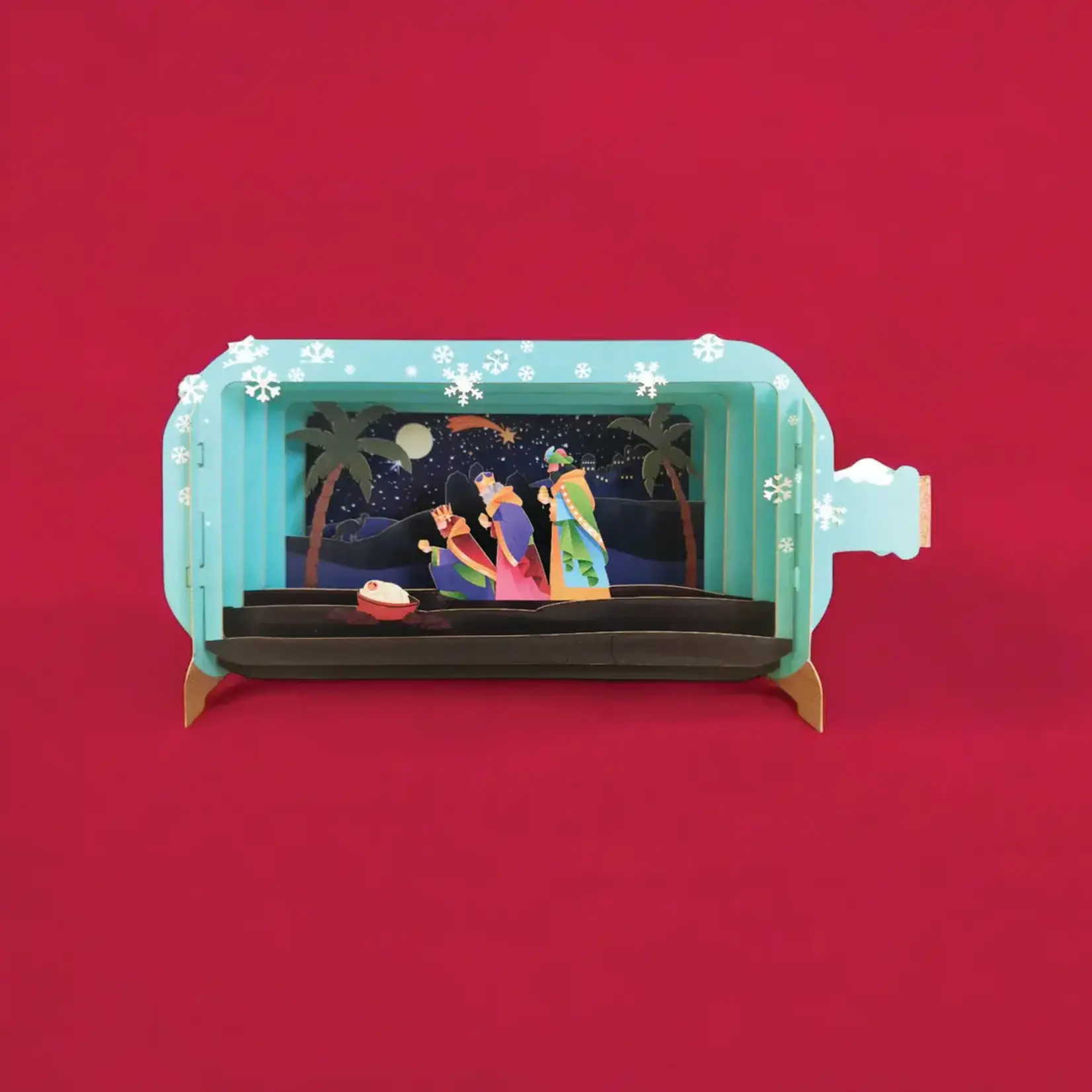 AllJoy Design Nativity Message in a Bottle 3D Card