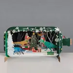 AllJoy Design Christmas Dinosaur Message in a Bottle 3D Card