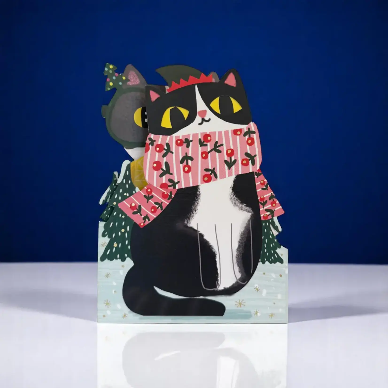 AllJoy Design Christmas Cat Moving Eyes Card
