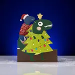 AllJoy Design Christmas Dinosaurs Moving Eyes Card