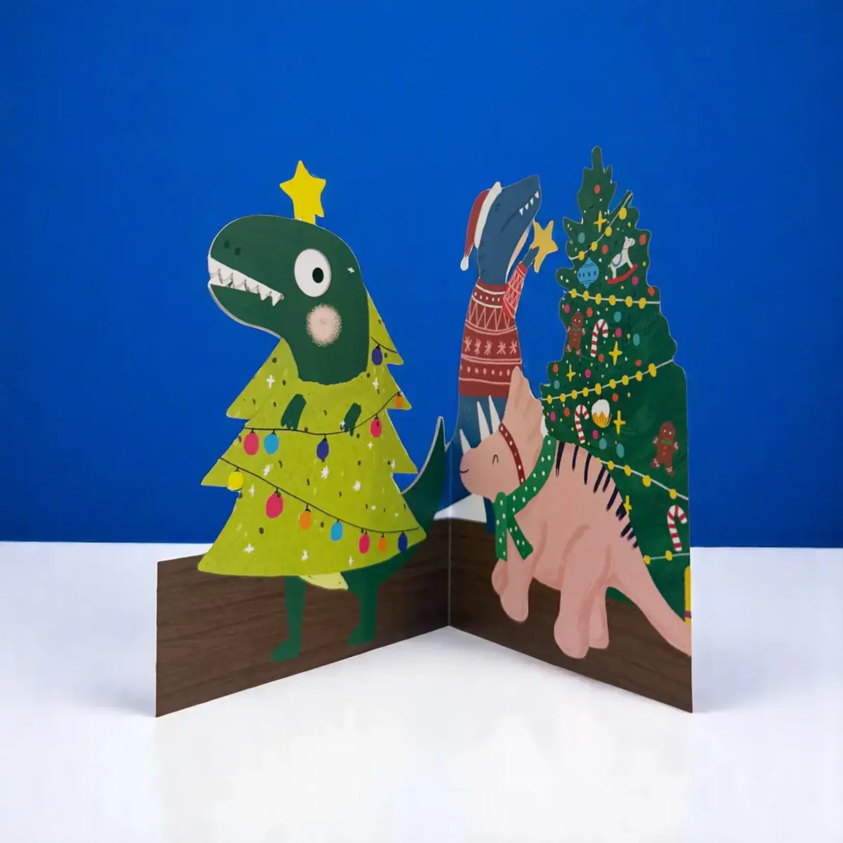 AllJoy Design Christmas Dinosaurs Moving Eyes Card