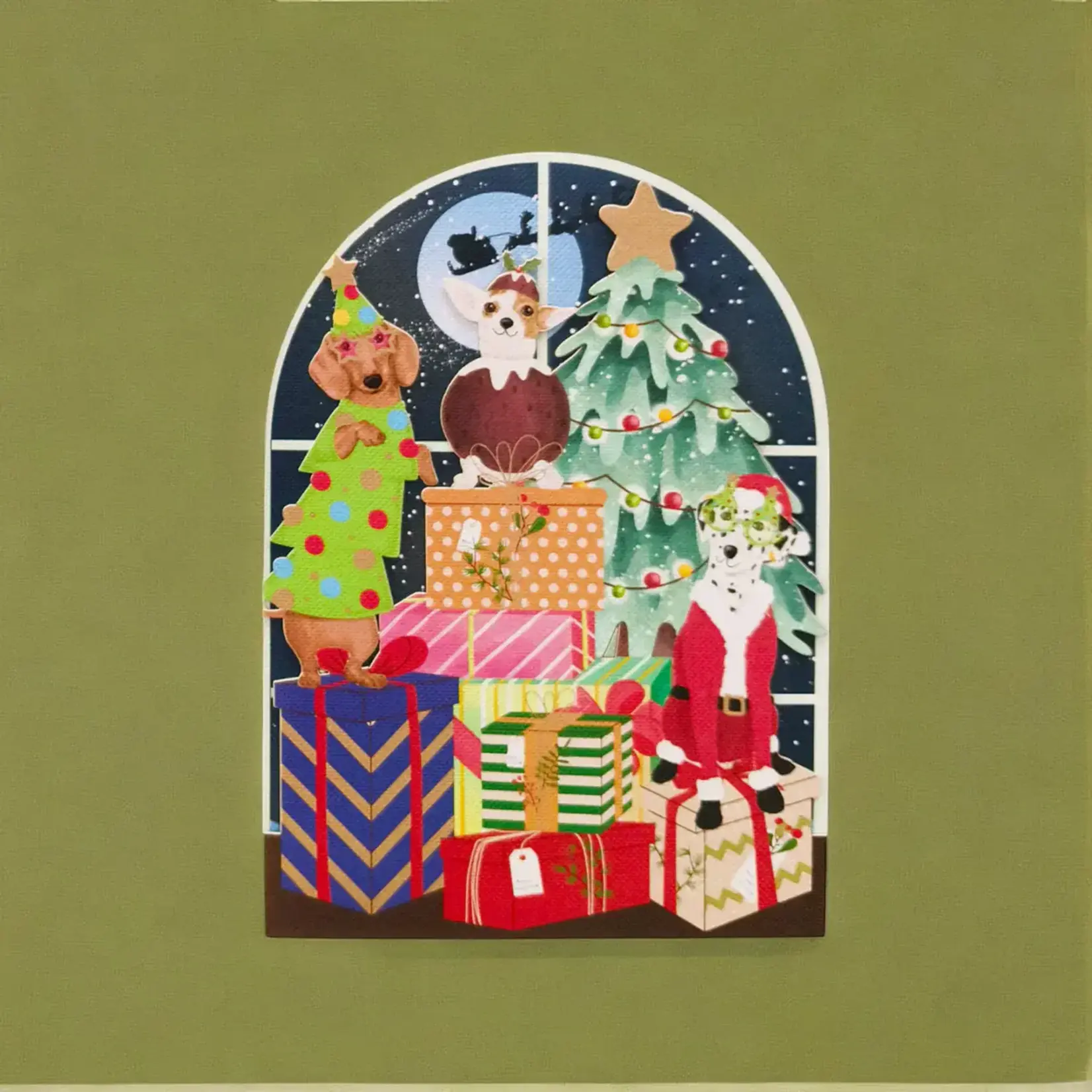 AllJoy Design Christmas Dogs Laser Cut Card