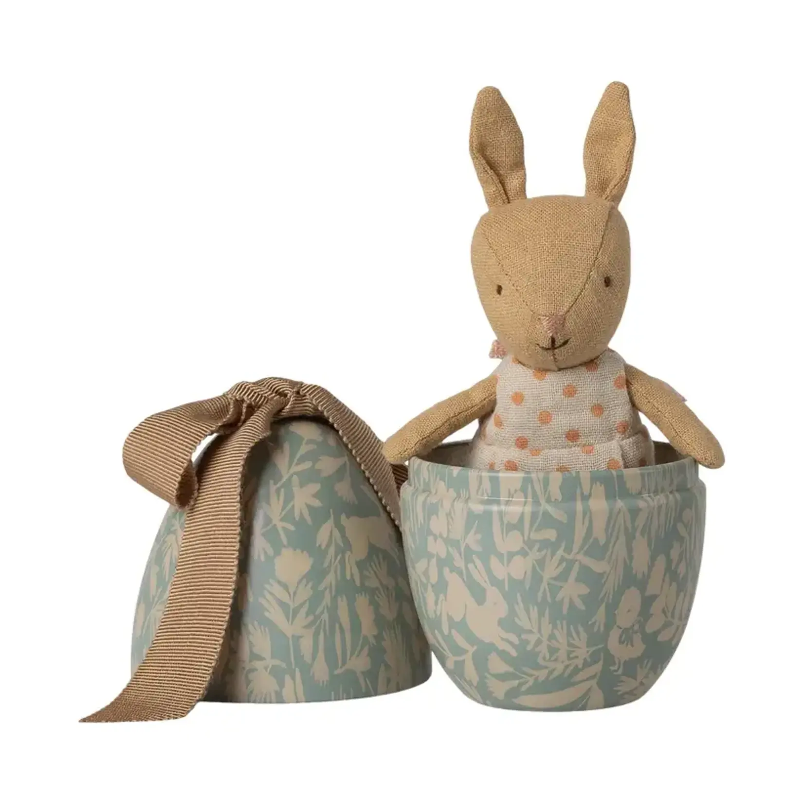 Maileg Maileg Easter egg with micro rabbit Small - Dusty blue