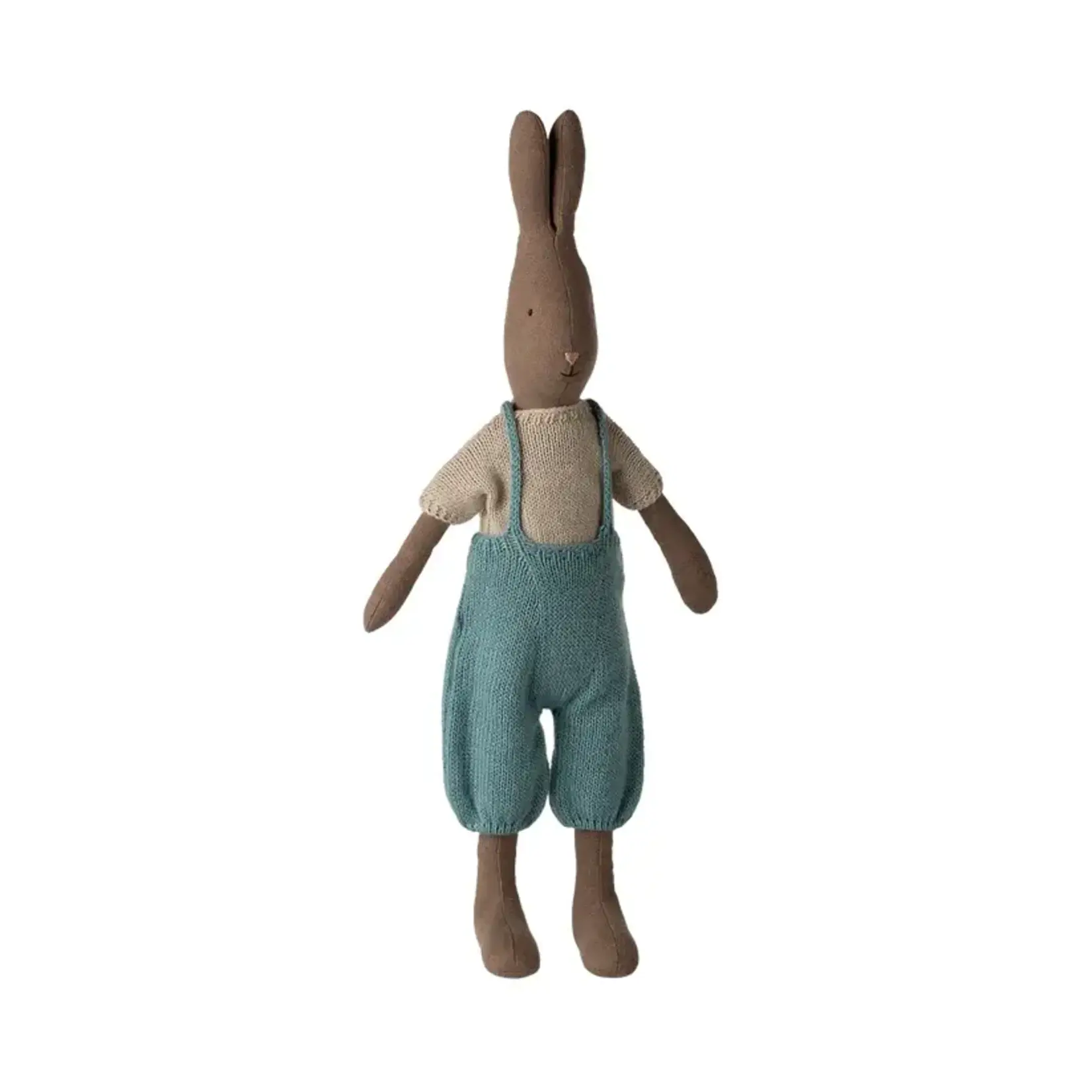 Maileg Maileg Rabbit Size 3 - Brown - Knitted shirt and overall