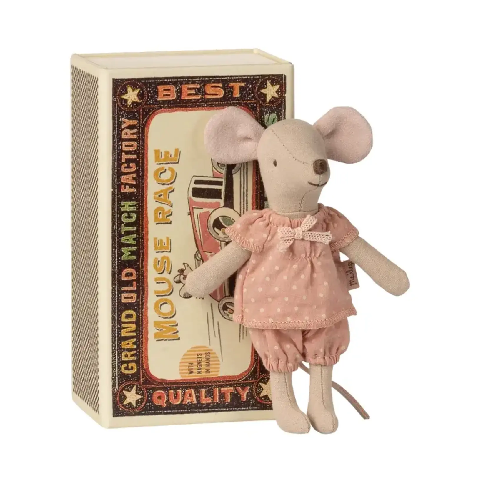 Maileg Maileg Big sister mouse in matchbox Pink Pjs