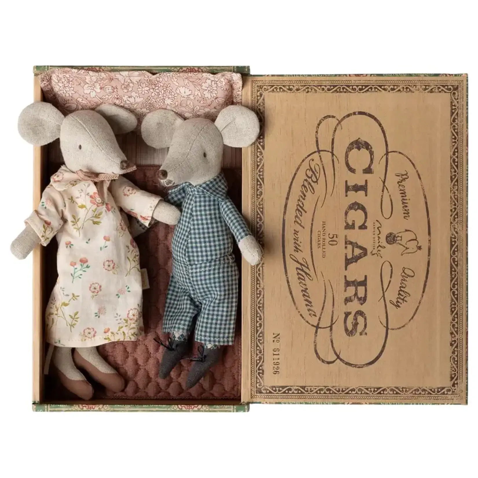 Maileg Maileg Grandma and grandpa mice in cigarbox NEW