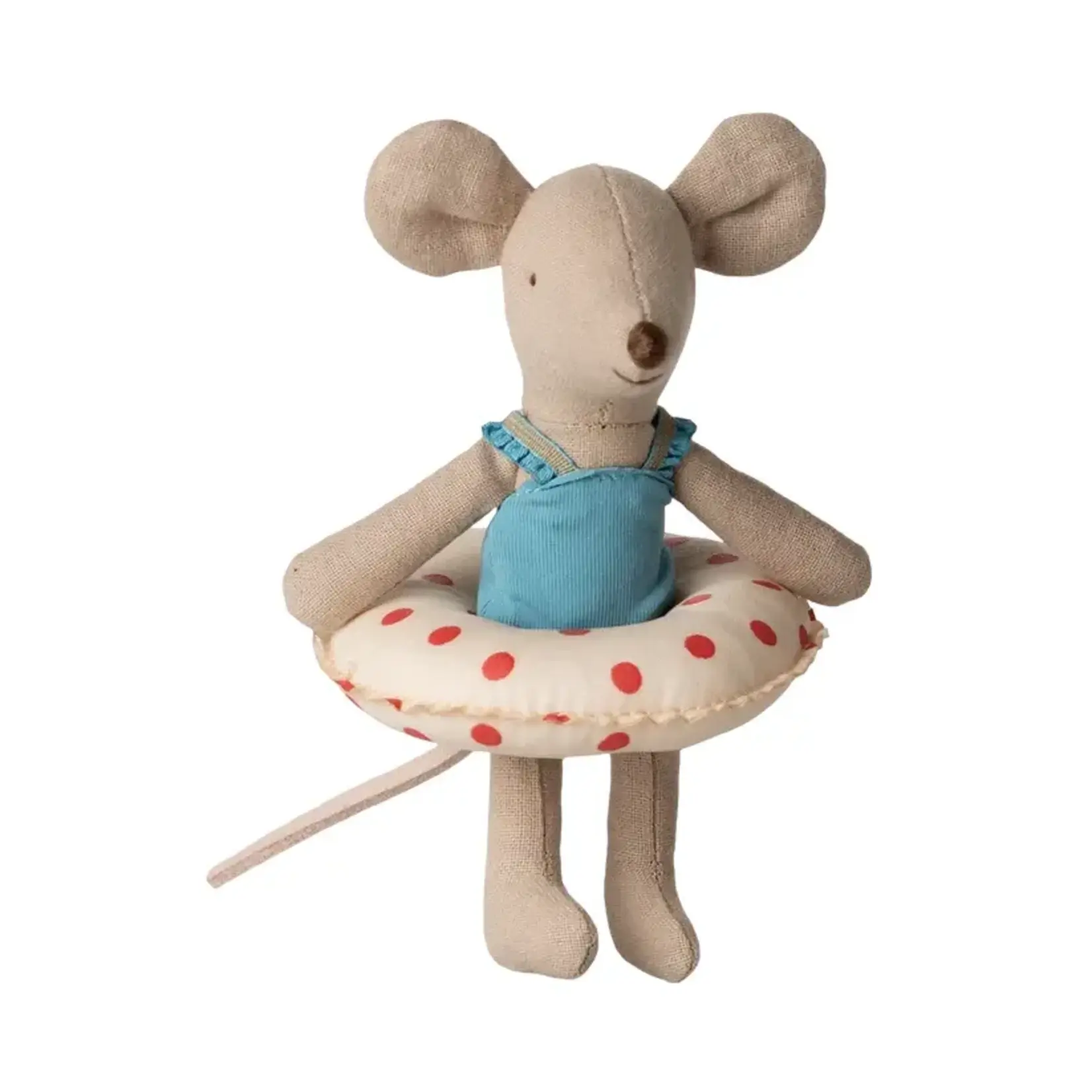 Maileg Maileg Beach mouse with float Little sister - Red dots