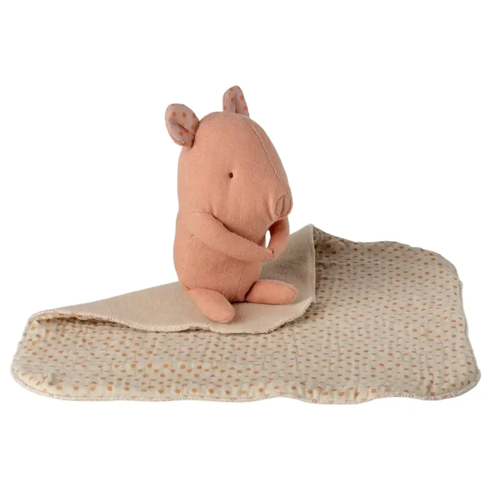 Maileg Maileg Lullaby friends Pig Mini - Rose with comforter