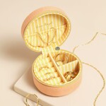 Lisa Angel Mini Round Jewellery Case in Tangerine