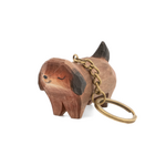 Sass and Belle Sausage Dog Wooden Dachshund Keyring