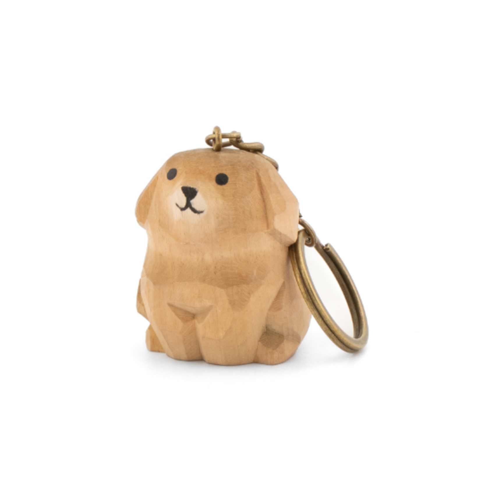 Sass and Belle Sitting Dog Wooden Keyring