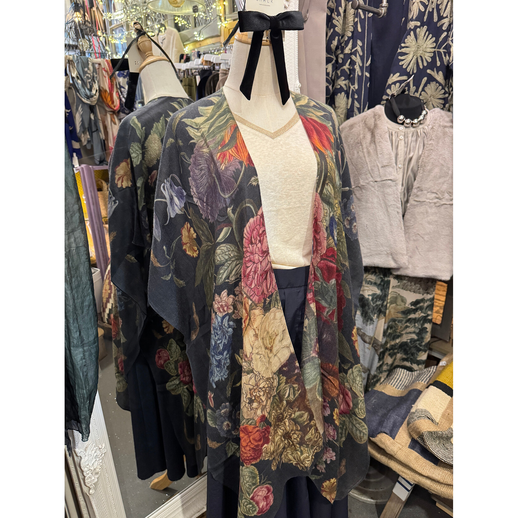 ONE HUNDRED STARS Primula Grey Black Wool Throwover