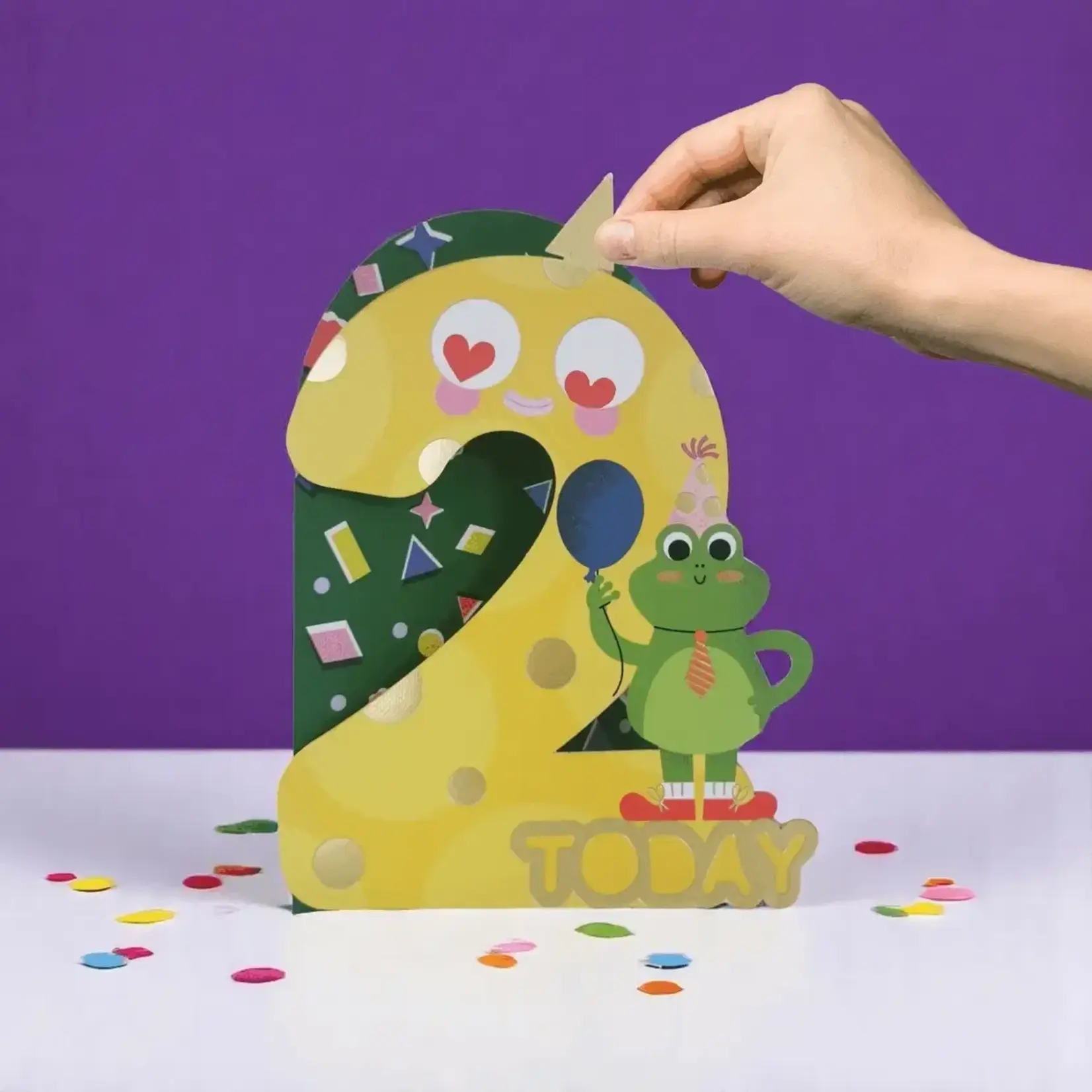 AllJoy Design Age 2 2nd Birthday Jiggly Eyes Card