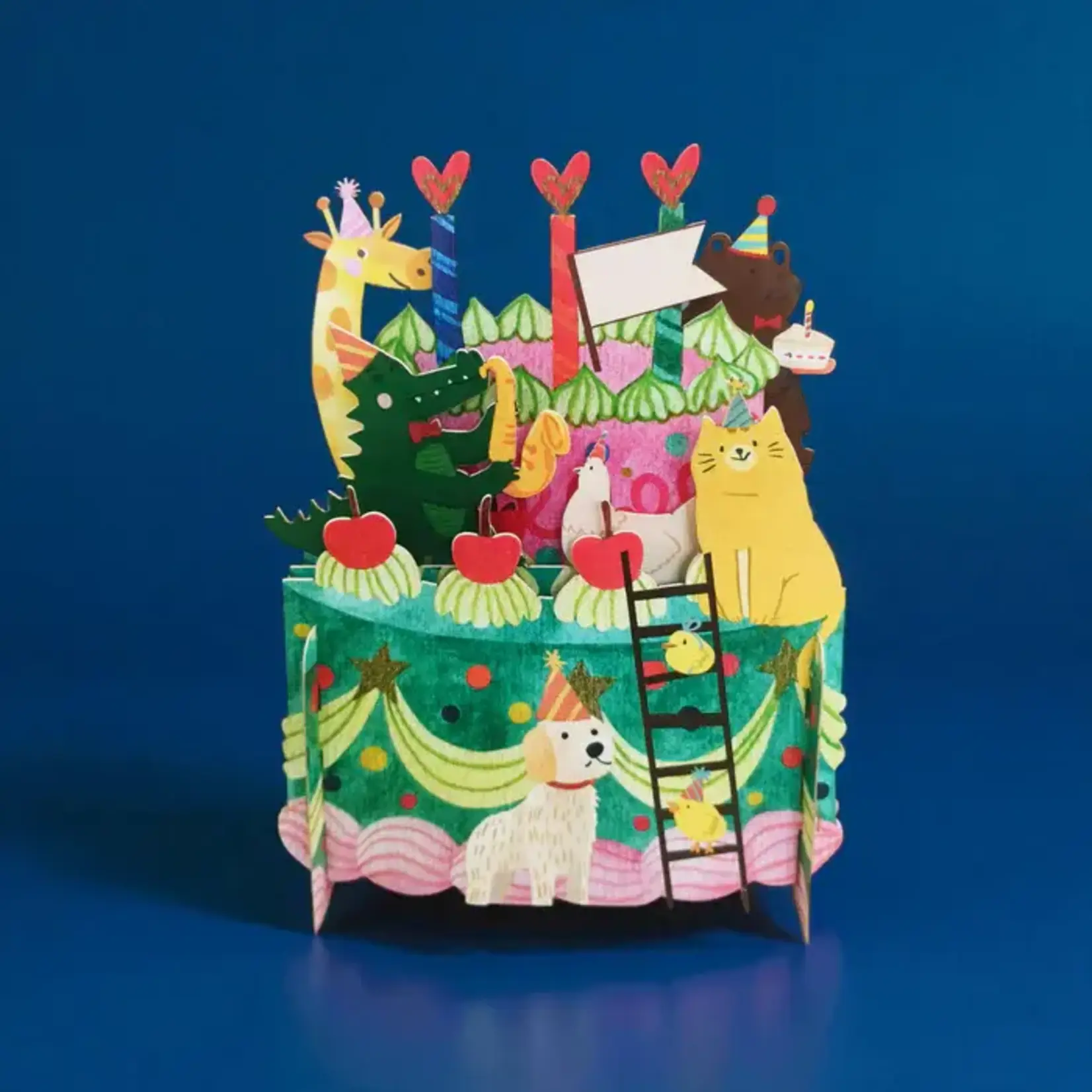 AllJoy Design Birthday Cake and Animals Kids Pop Up Card