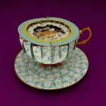 AllJoy Design Cat and Daisy Teacup Card