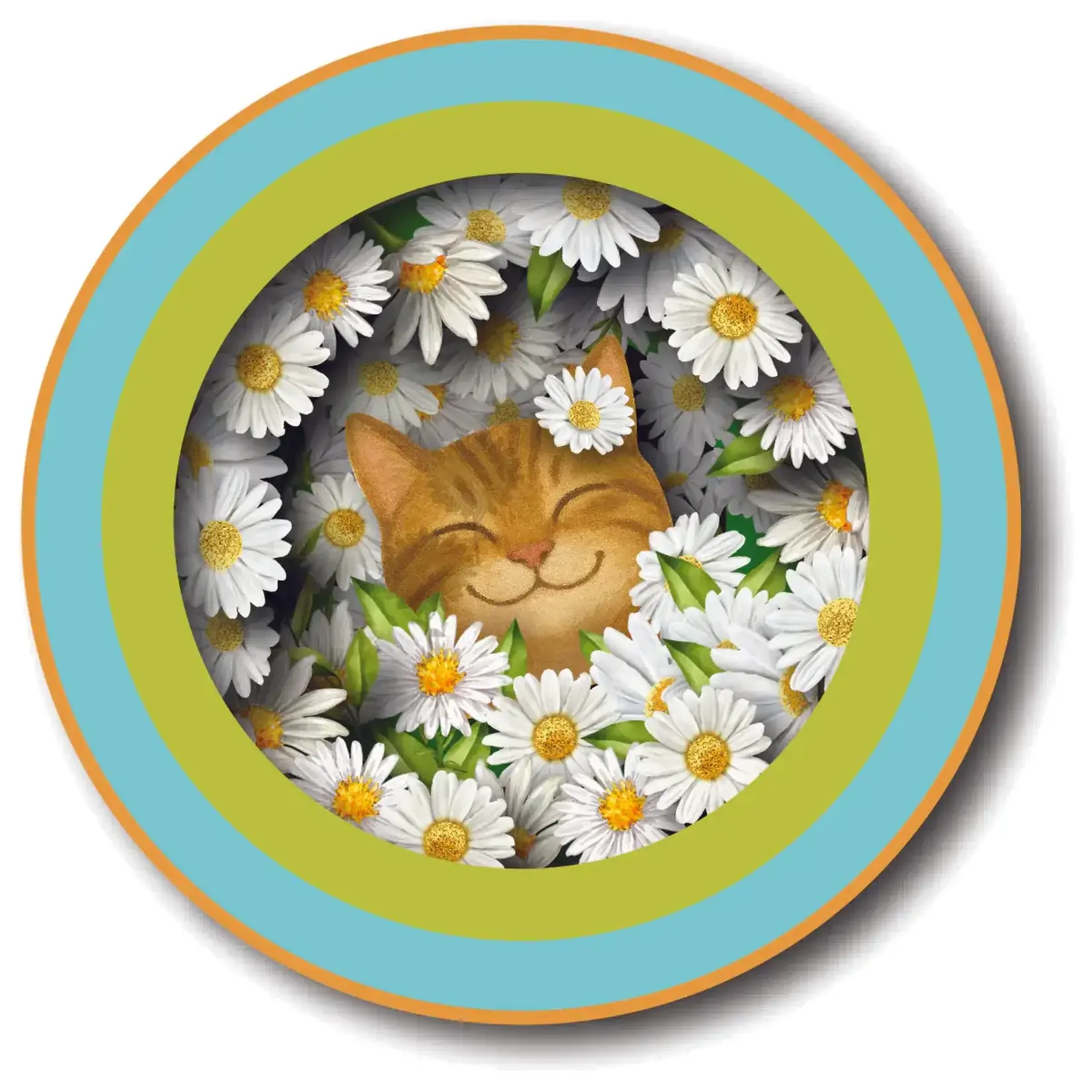 AllJoy Design Cat and Daisy Teacup Card