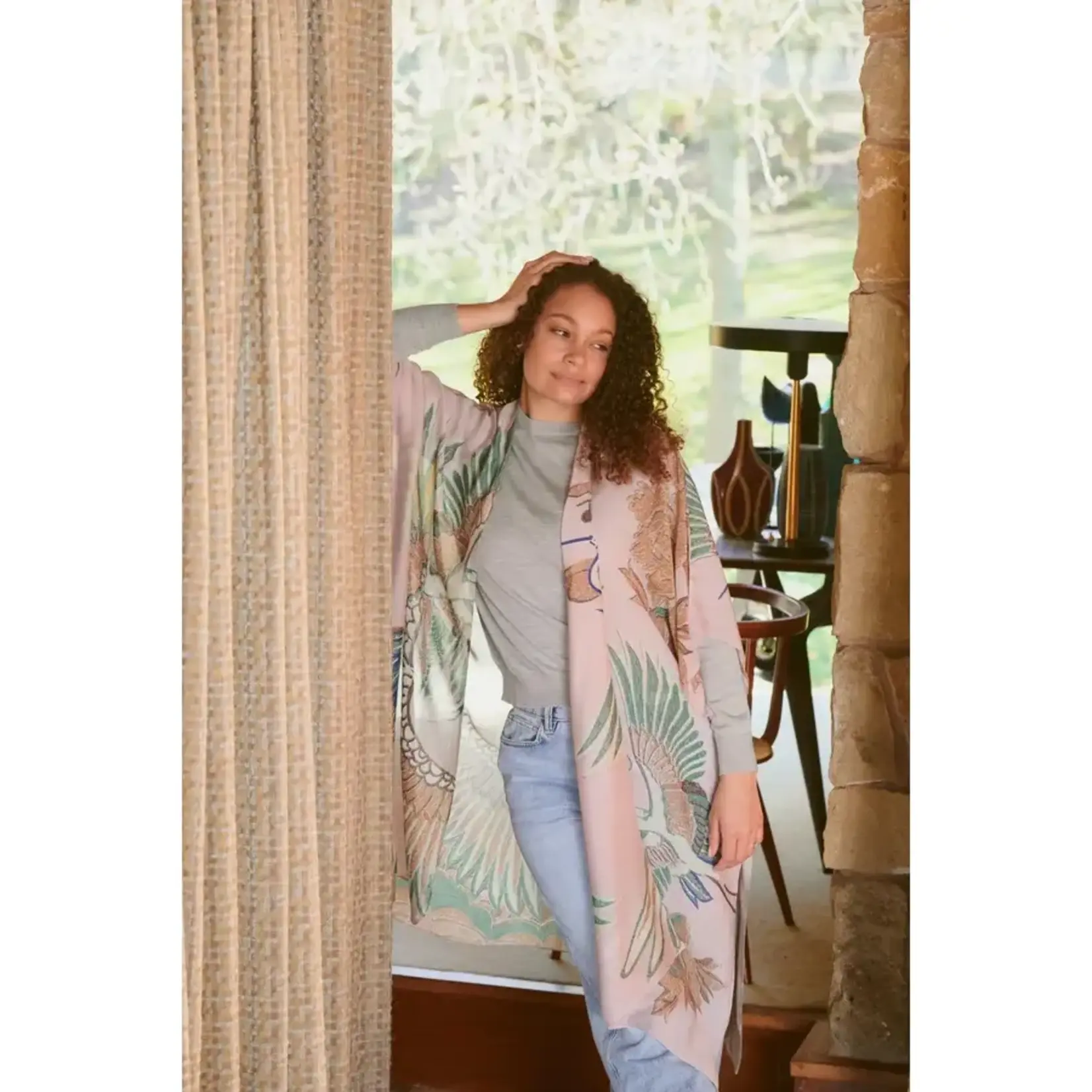 ONE HUNDRED STARS Crane Plaster Pink Throwover