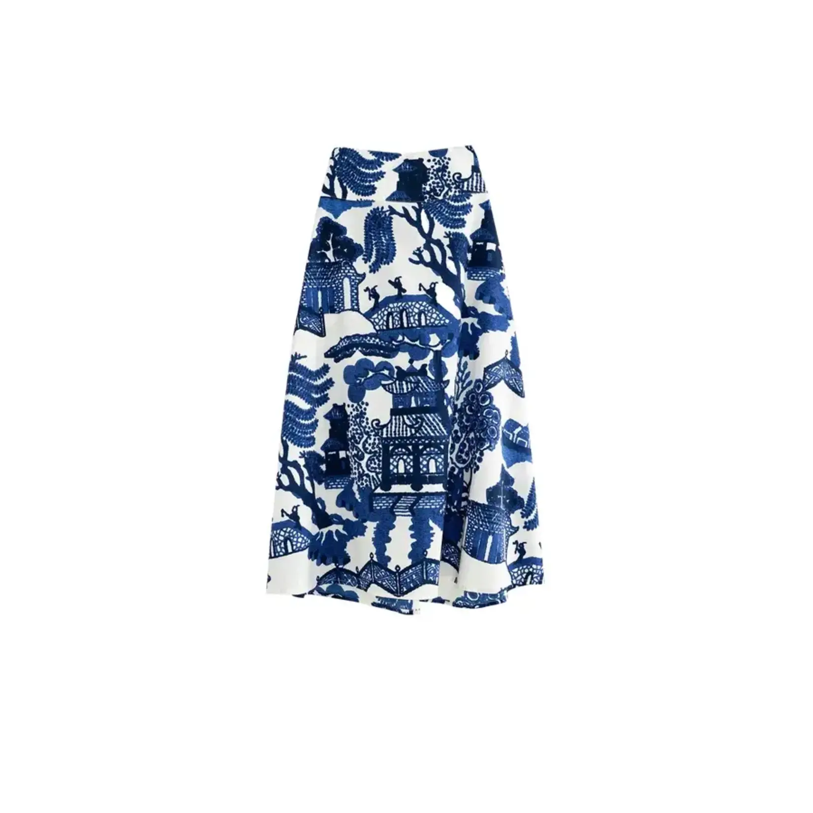 ONE HUNDRED STARS Giant Willow Blue A-line Maxi Skirt