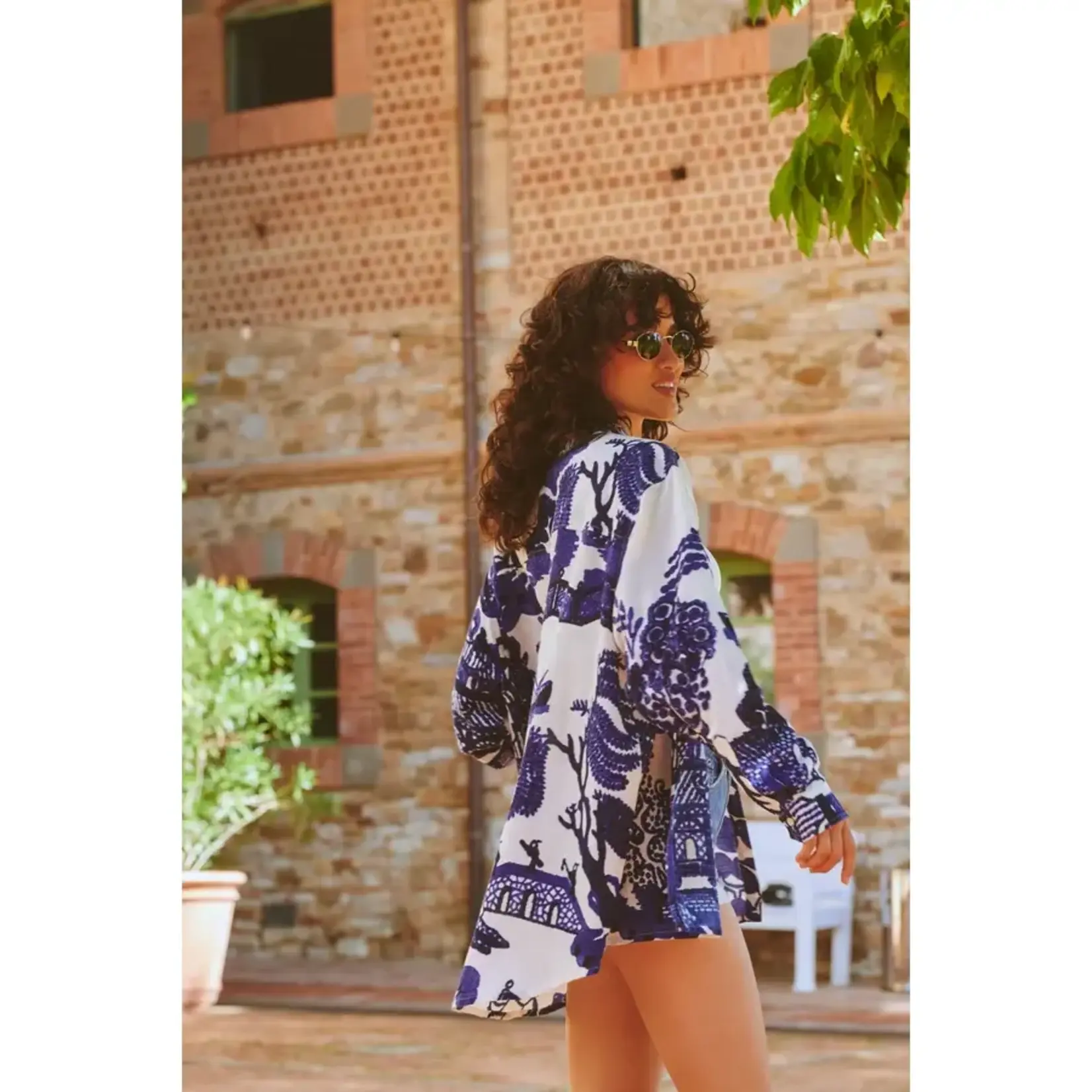 ONE HUNDRED STARS Giant Willow Blue Oversized Shirt