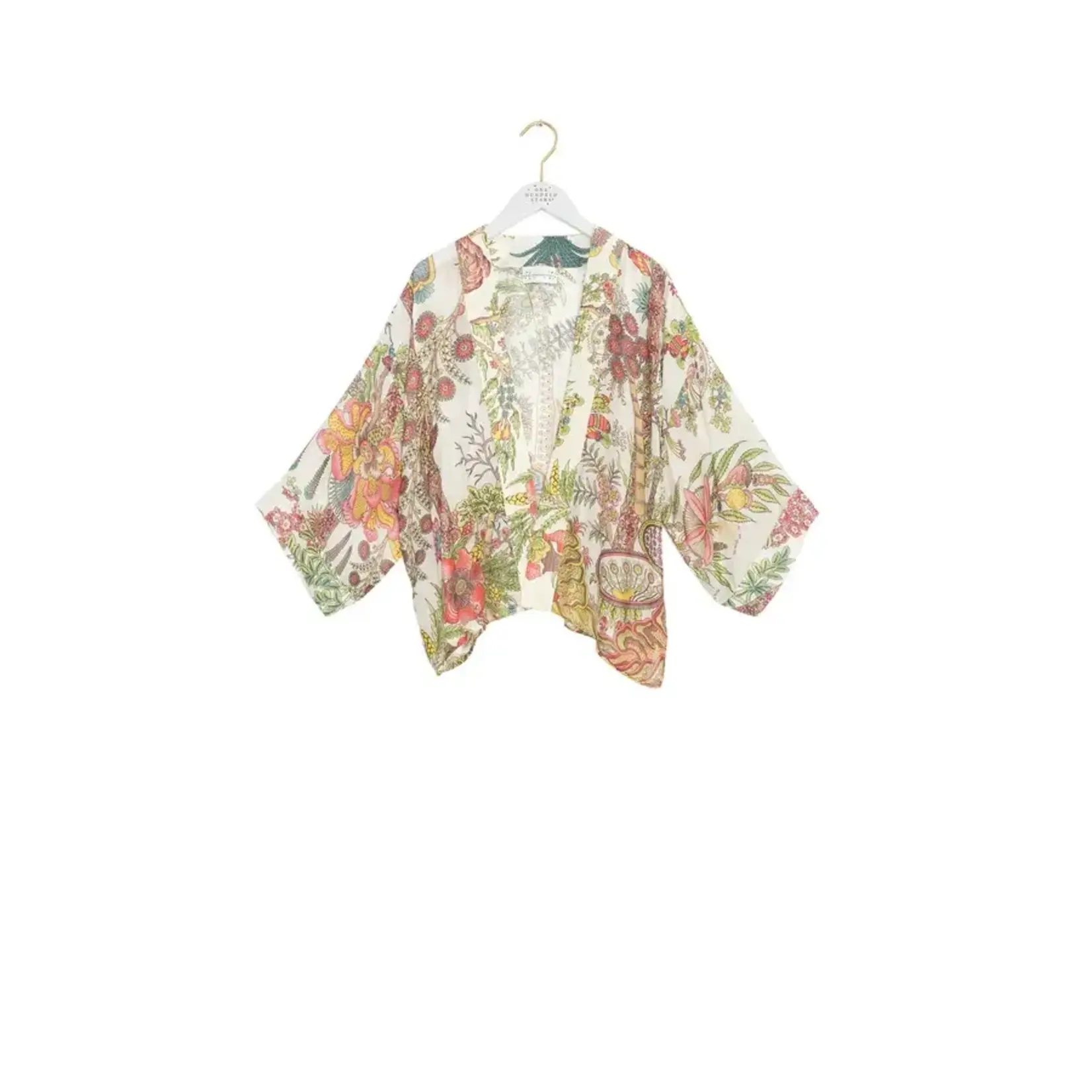ONE HUNDRED STARS Boho Garden Ecru Kimono