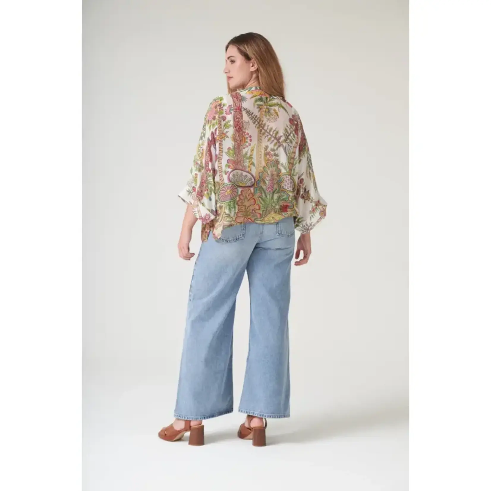 ONE HUNDRED STARS Boho Garden Ecru Kimono