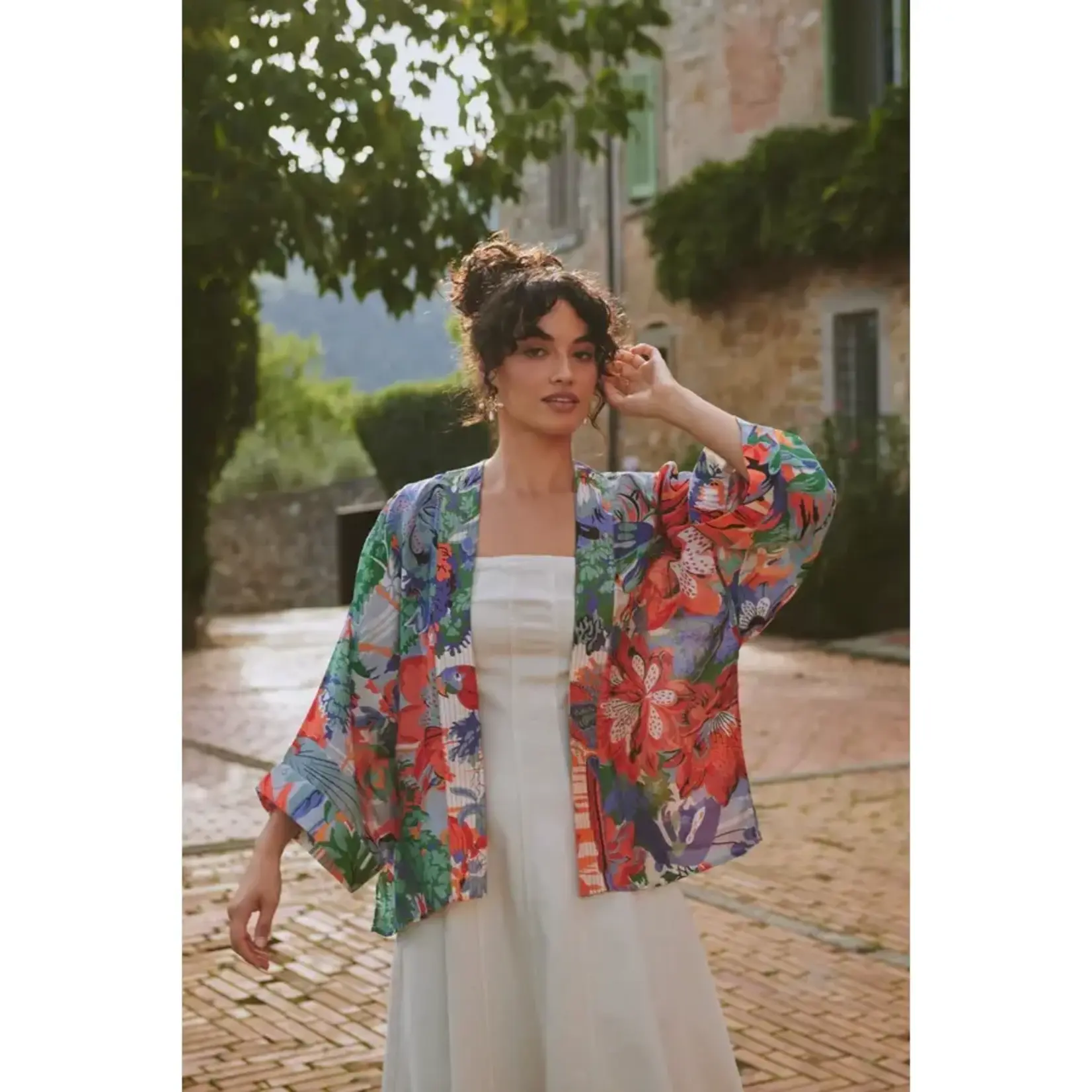 ONE HUNDRED STARS Tropicana Blue Kimono