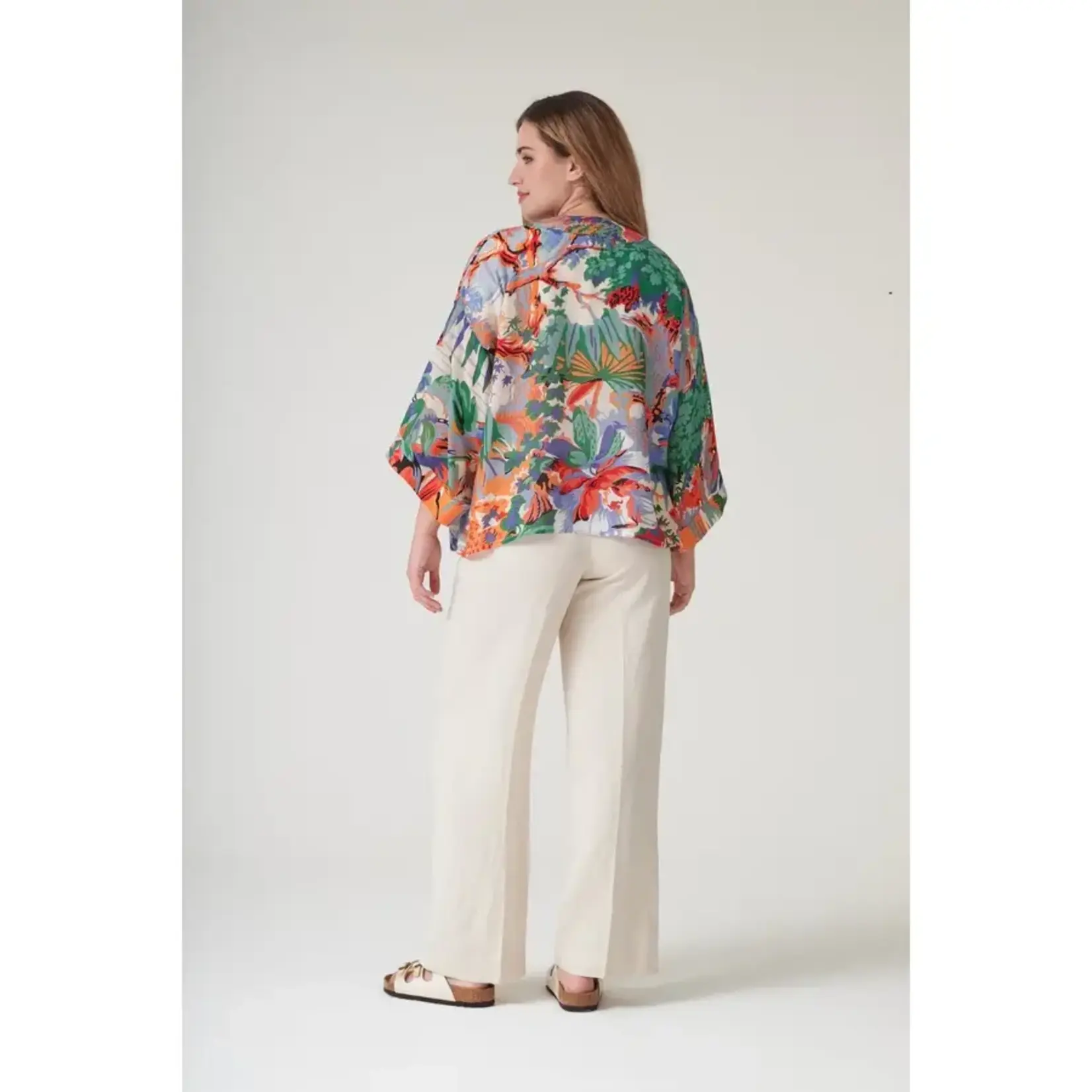 ONE HUNDRED STARS Tropicana Blue Kimono