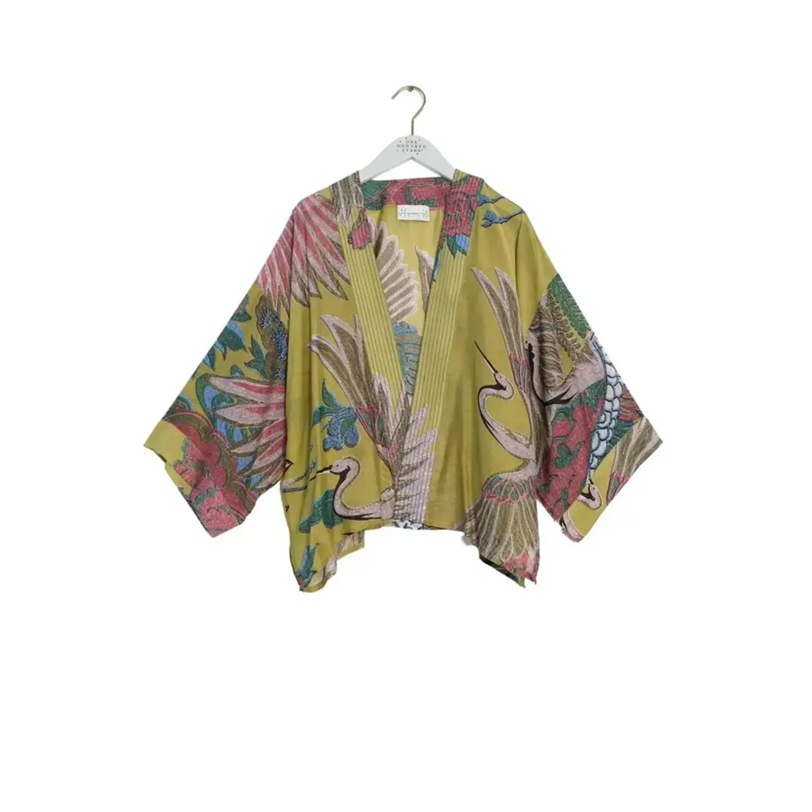 ONE HUNDRED STARS Crane Olive Kimono