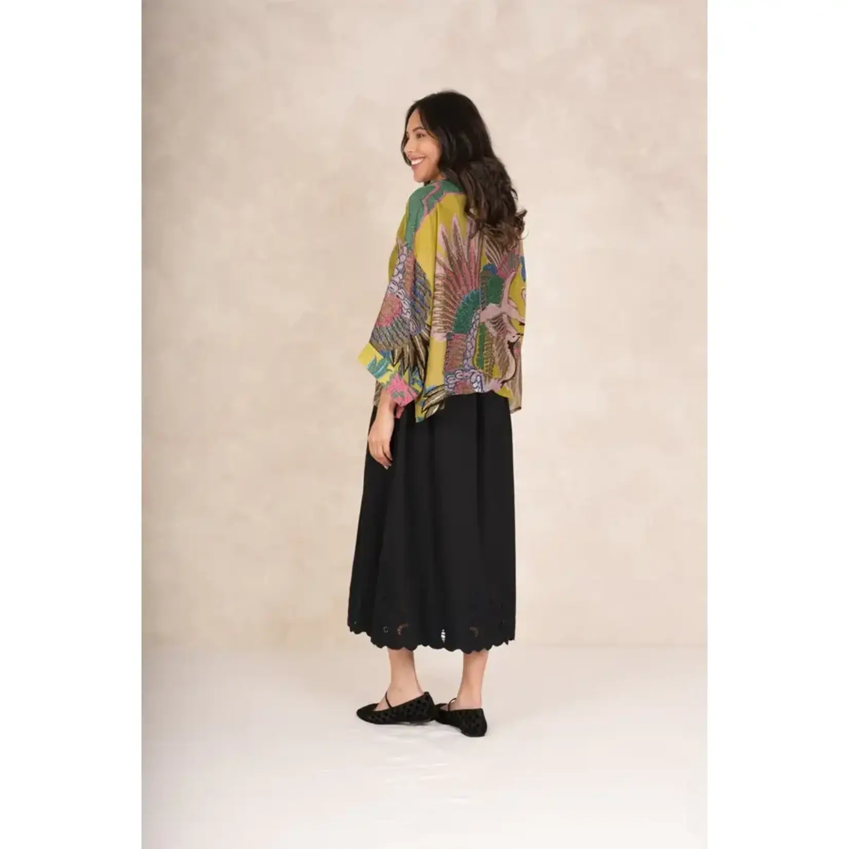 ONE HUNDRED STARS Crane Olive Kimono