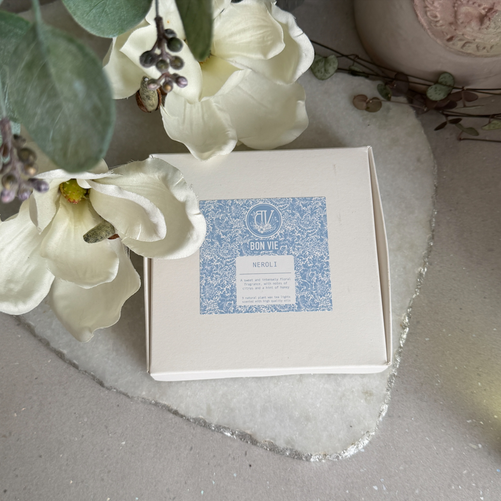 Heaven Scent NEROLI Bon Vie Aluminium Tea Lights Box of 9