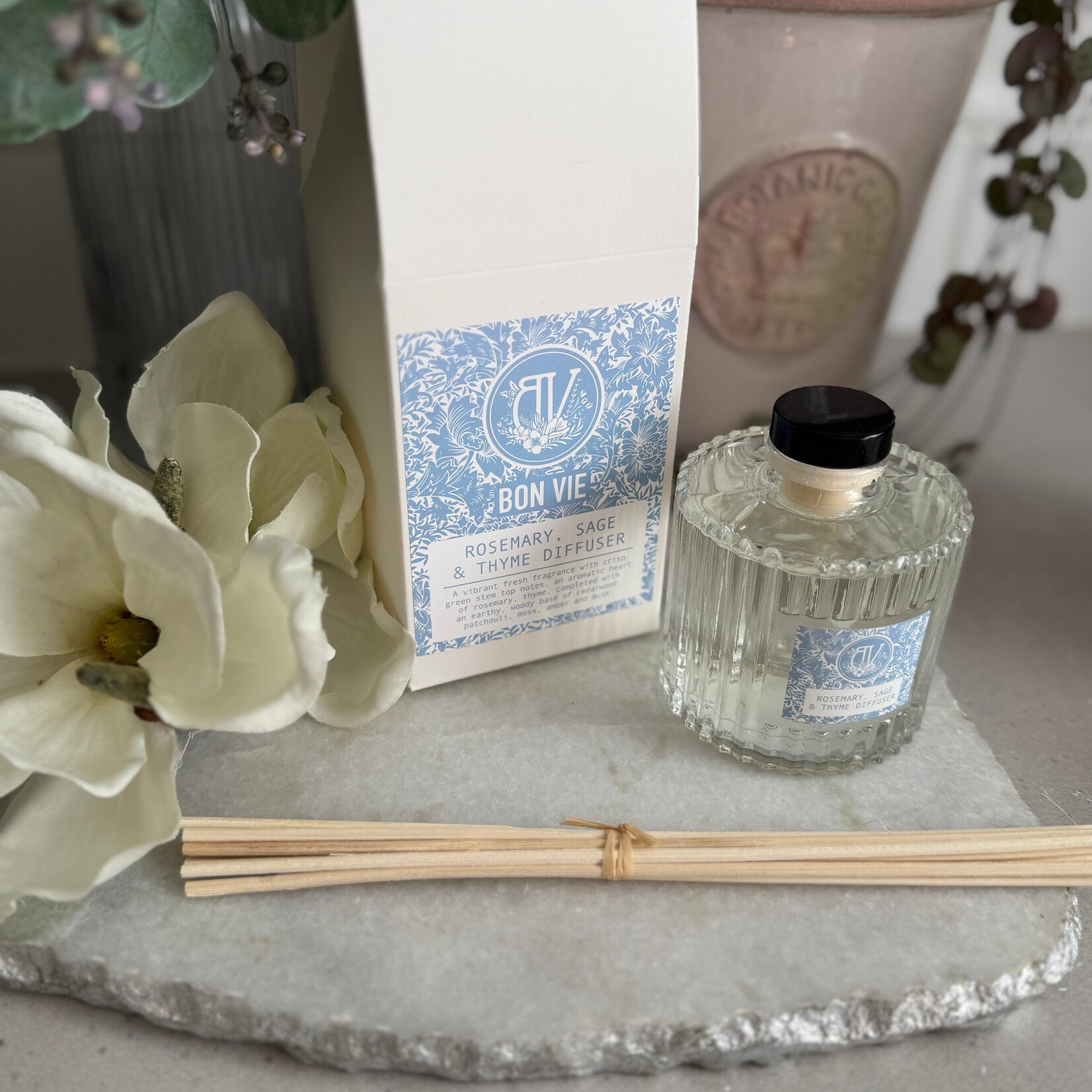 Heaven Scent ROSEMARY SAGE AND THYME 170ml Bon Vie BOUGIE Reed Diffuser Kit