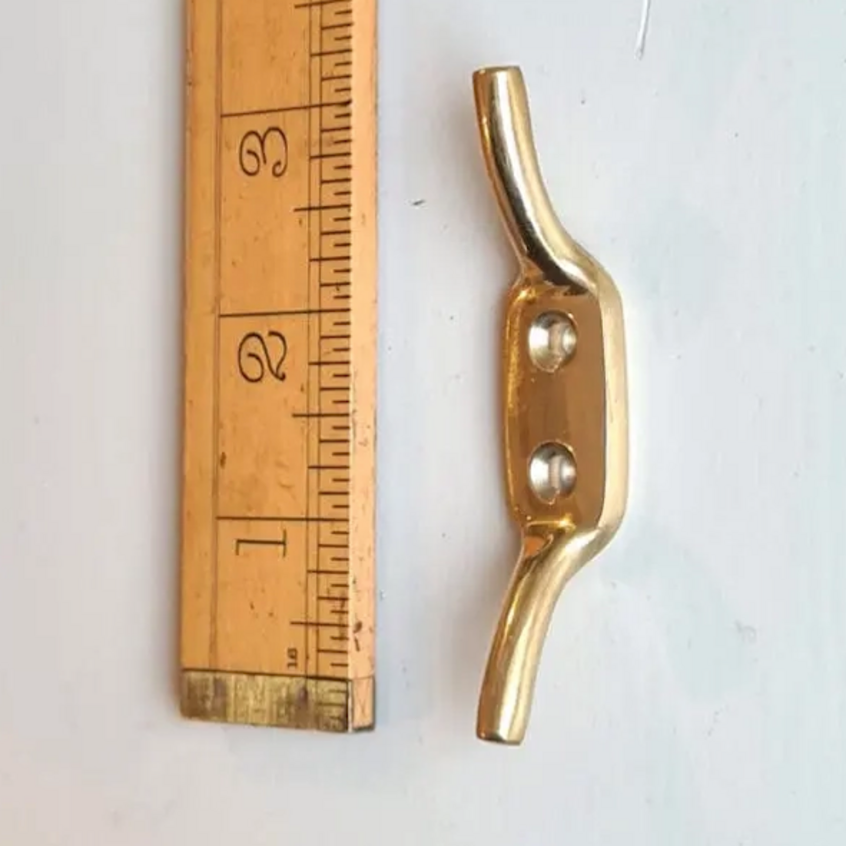 IRON RANGE Cleat Hook Double Solid Brass Polished 76mm