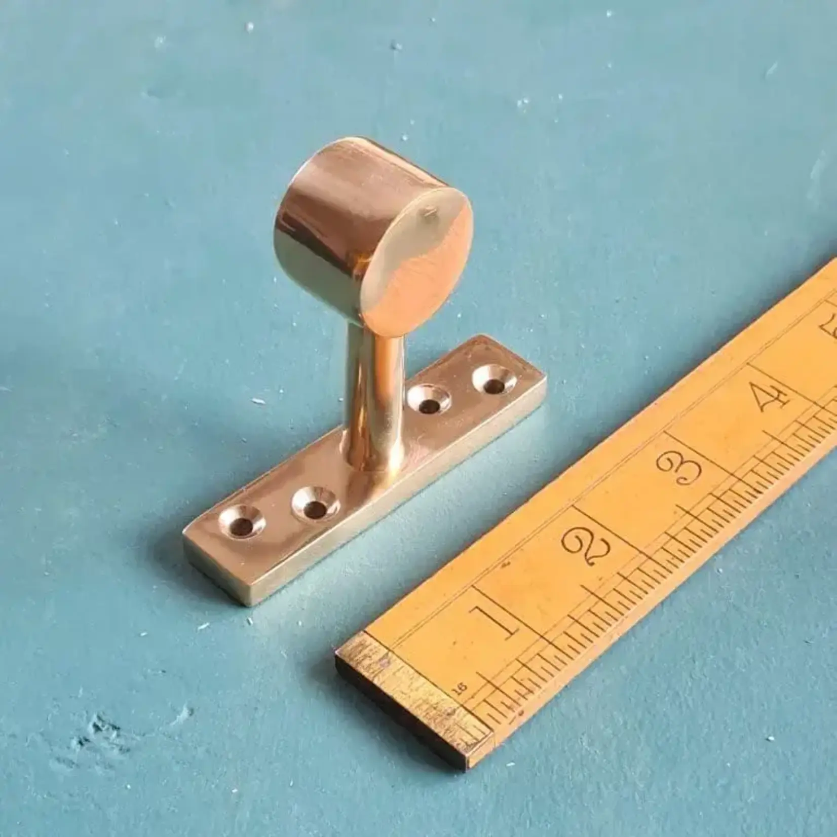 IRON RANGE Wardrobe Rail End Support Hanging Solid BRASS 66mm x 16mm Diameter