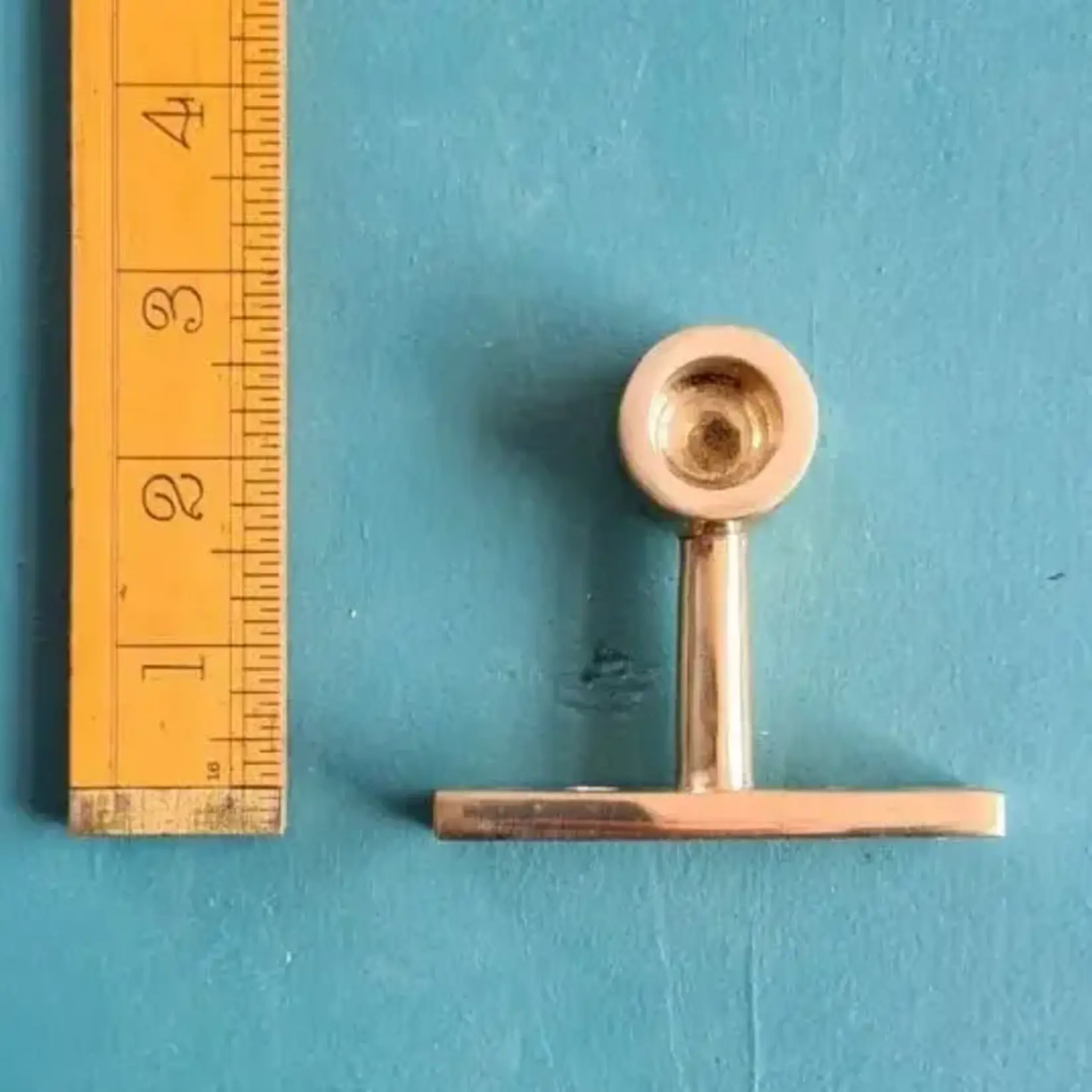 IRON RANGE Wardrobe Rail End Support Hanging Solid BRASS 66mm x 16mm Diameter