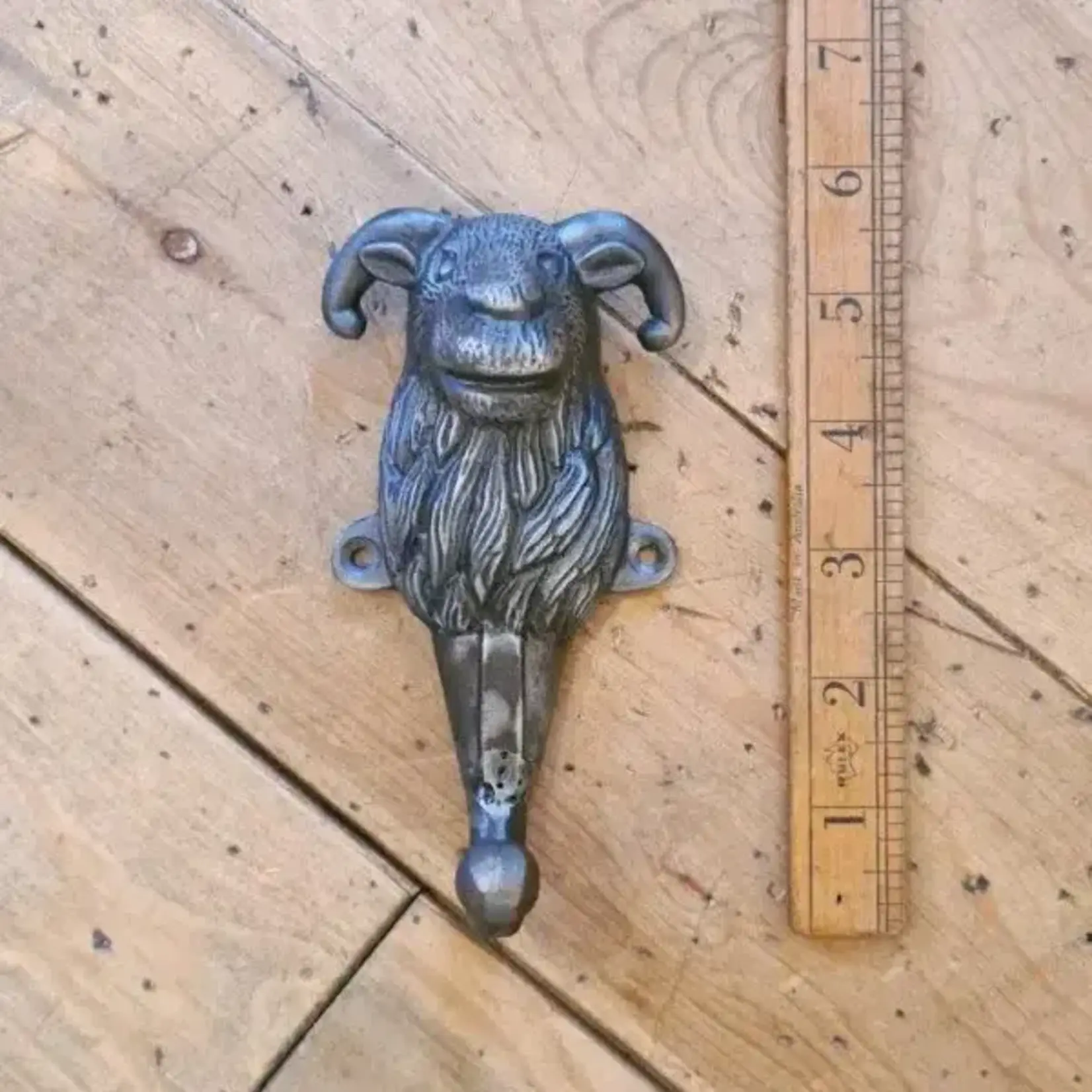 IRON RANGE Coat Hook Single GRUFFALO Cast Antique Iron 140mm