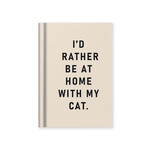 Ohh Deer I'd Rather Be At Home With my Cat Fabric Hardback Notebook (A7)