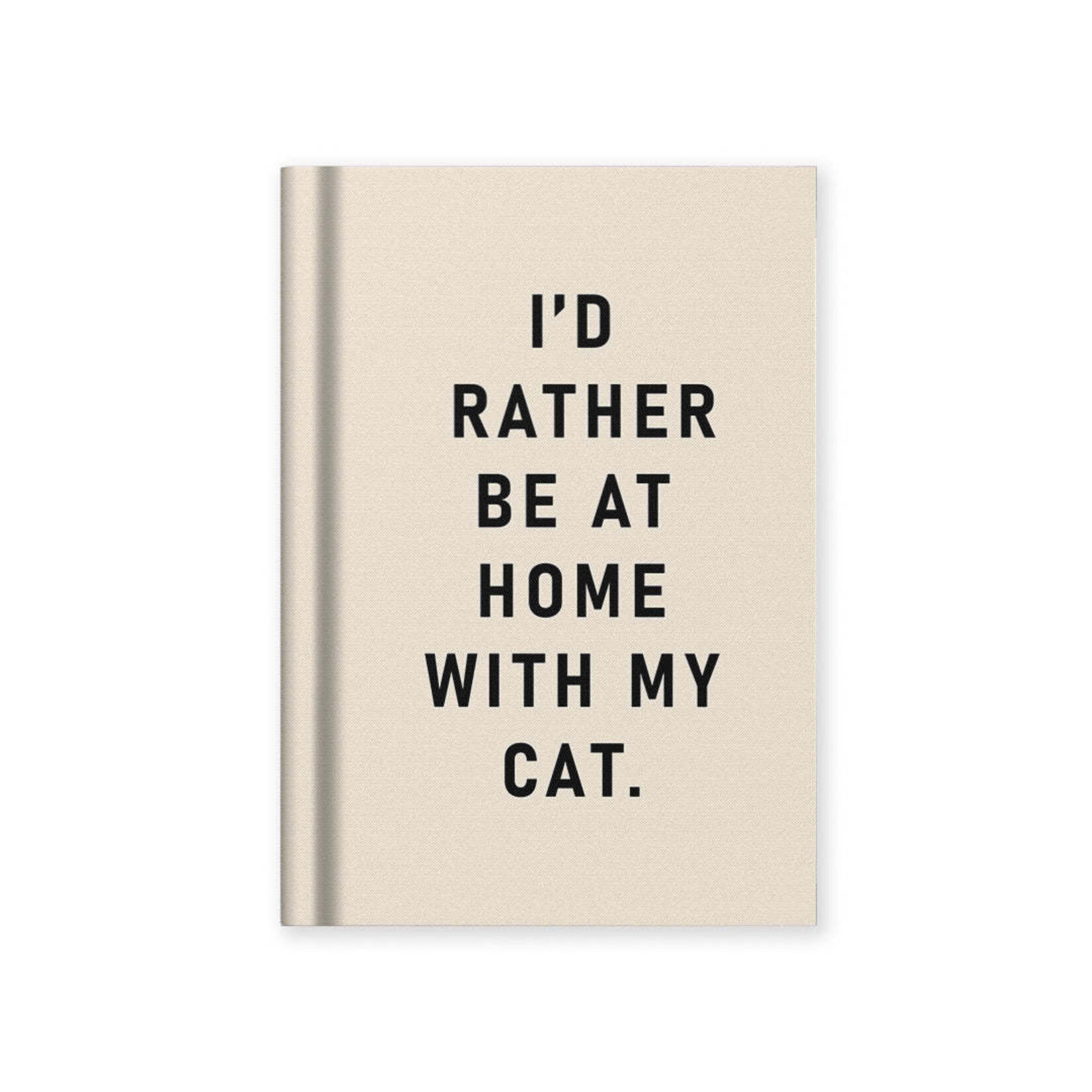 Ohh Deer I'd Rather Be At Home With my Cat Fabric Hardback Notebook (A7)