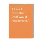 Ohh Deer Five Star Dad Greeting Card