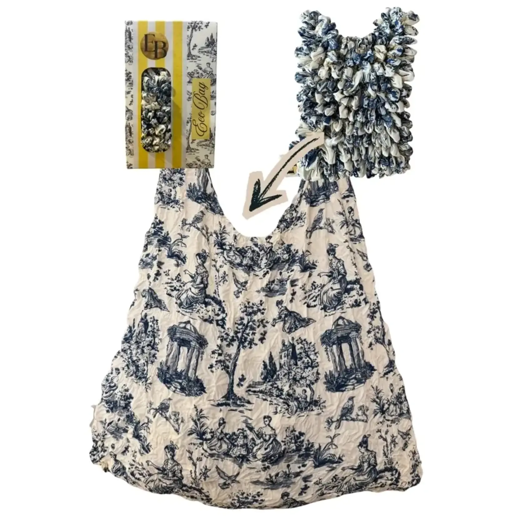 Be-Bougie (My Little Eco Bag) Floral Toile De Jouy Eco Bag Stretchy Tote