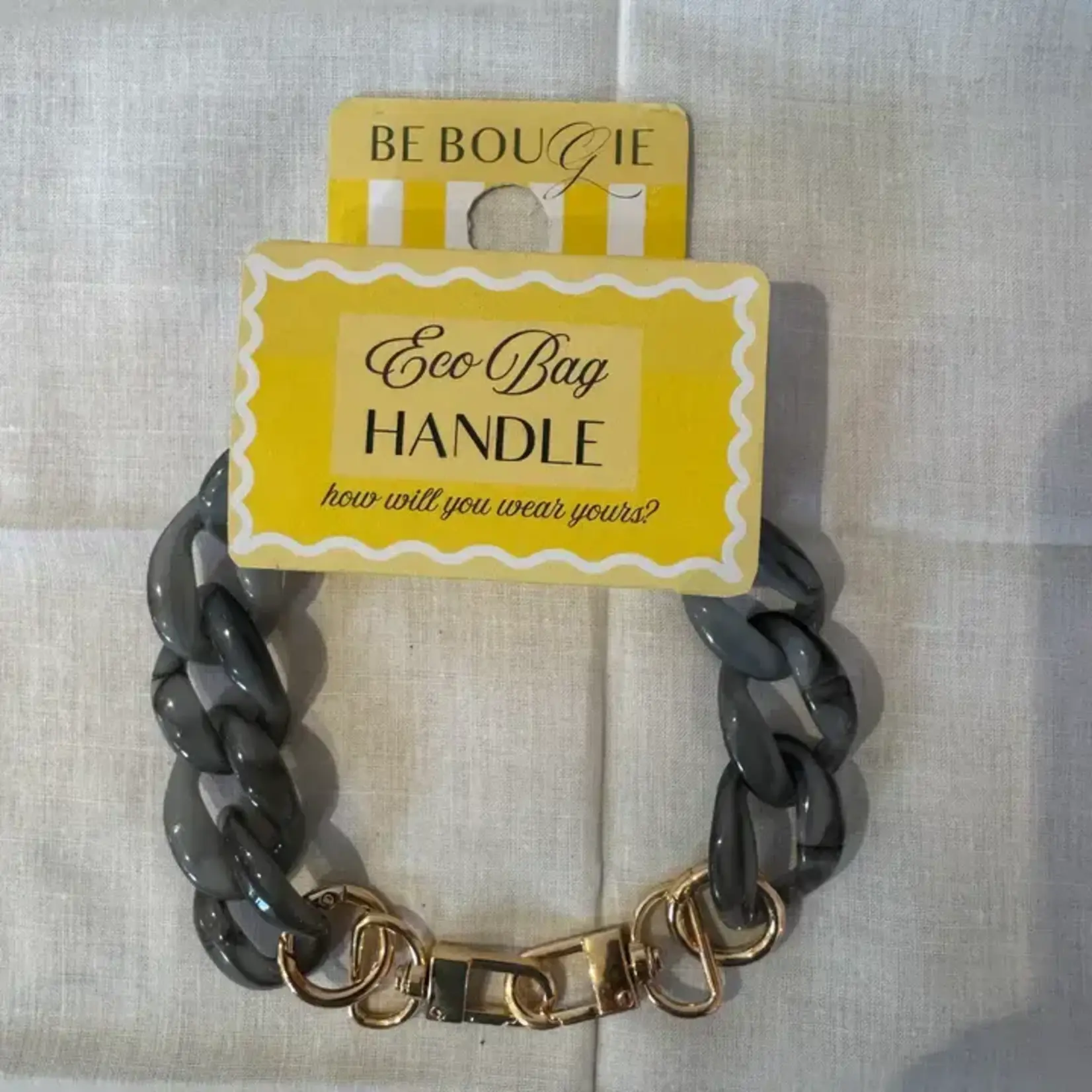 Be-Bougie (My Little Eco Bag) Grey Tote Bag Handle 14.5 Inches