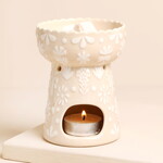 Lisa Angel Pink Ceramic Floral Scalloped Edge Wax Burner