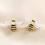 Lisa Angel Gold Enamel Bumble bee Stud Earrings