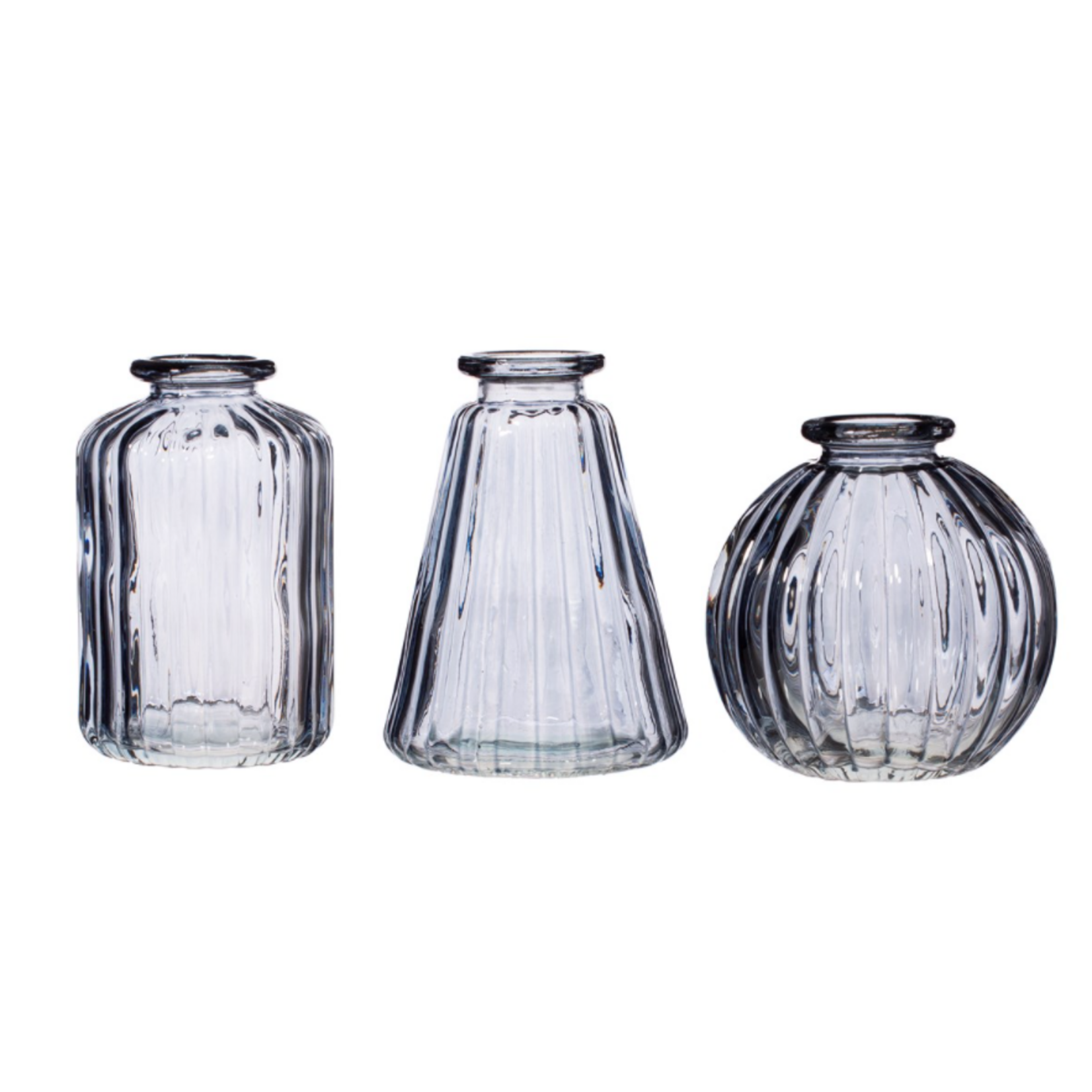 Sass and Belle Grey Glass Bud Vases - SET OF 3