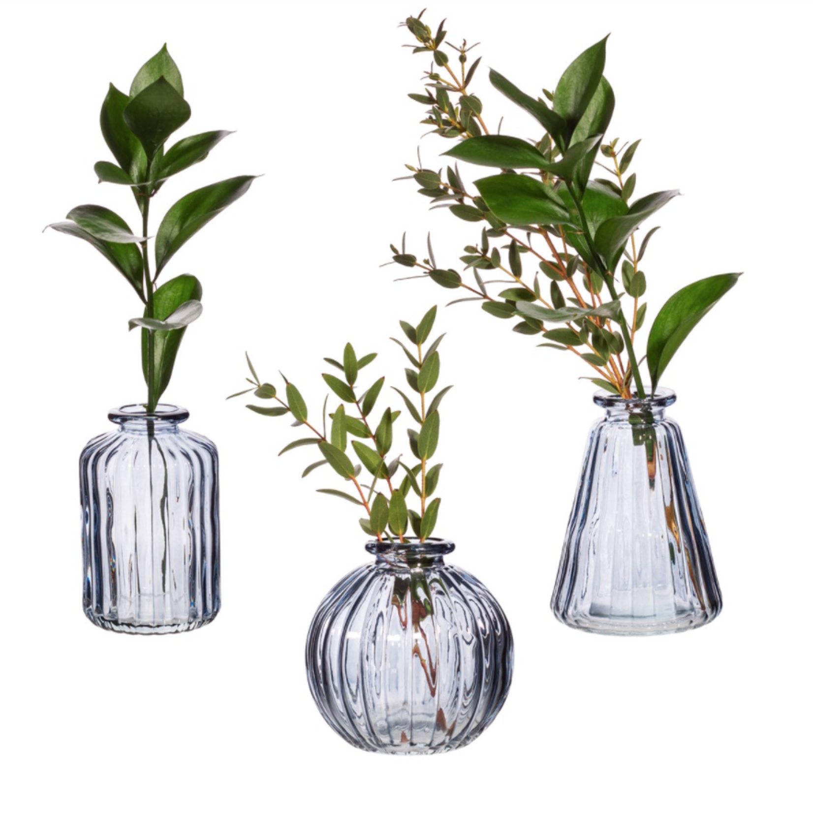 Sass and Belle Grey Glass Bud Vases - SET OF 3
