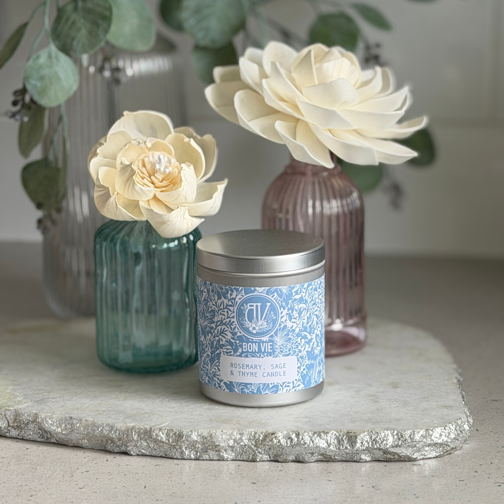 Heaven Scent ROSEMARY, SAGE AND THYME Bon Vie 200ml Aluminium Tin Candle