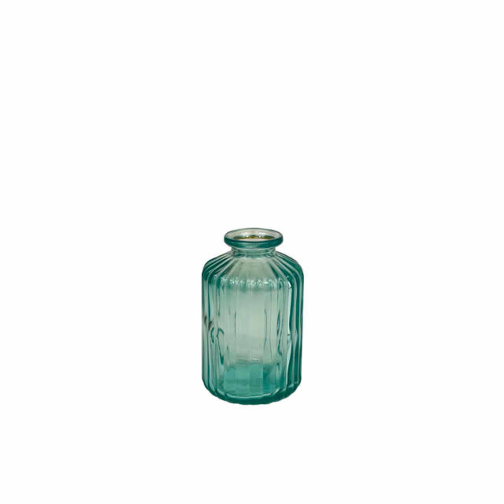Heaven Scent Green House Glass Bottle - Green/Blue Ribbed