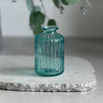 Heaven Scent Green House Glass Bottle - Green/Blue Ribbed