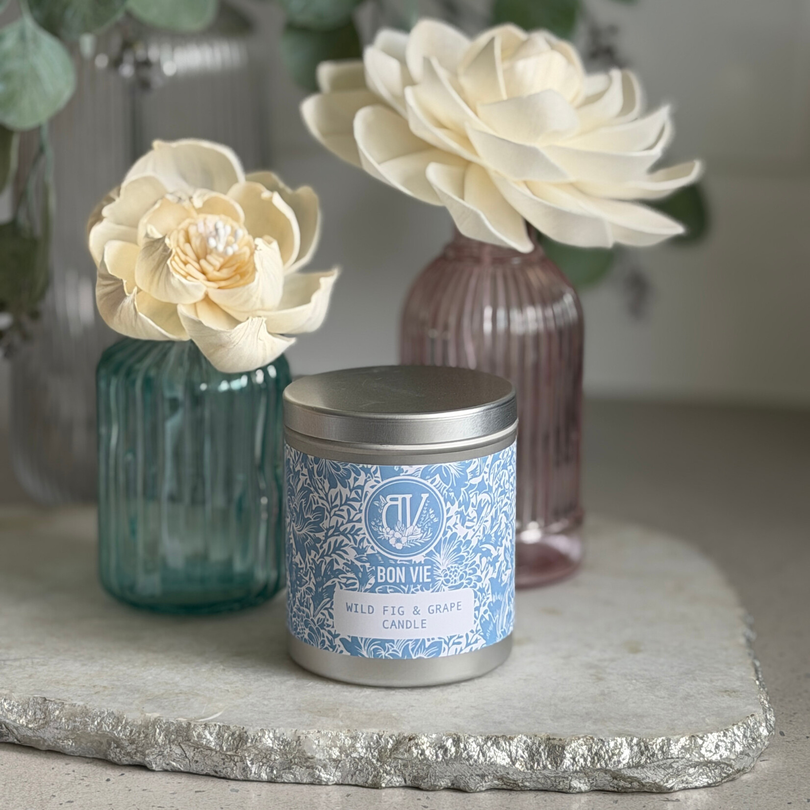 Heaven Scent WILD FIG AND GRAPE Bon Vie 200ml Aluminium Tin Candle